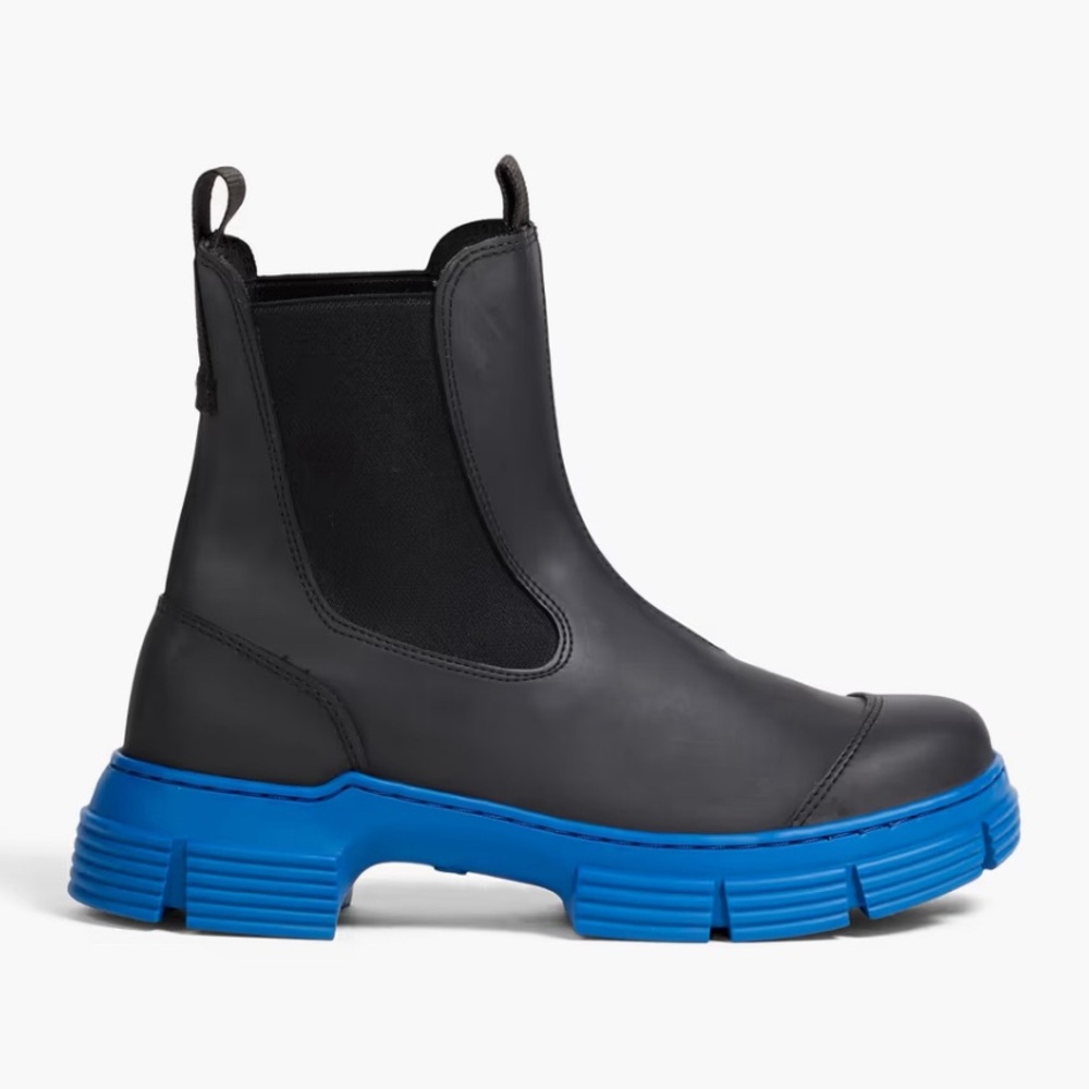 GANNI Women's Blue City Two-tone Rubber Chelsea Boots
